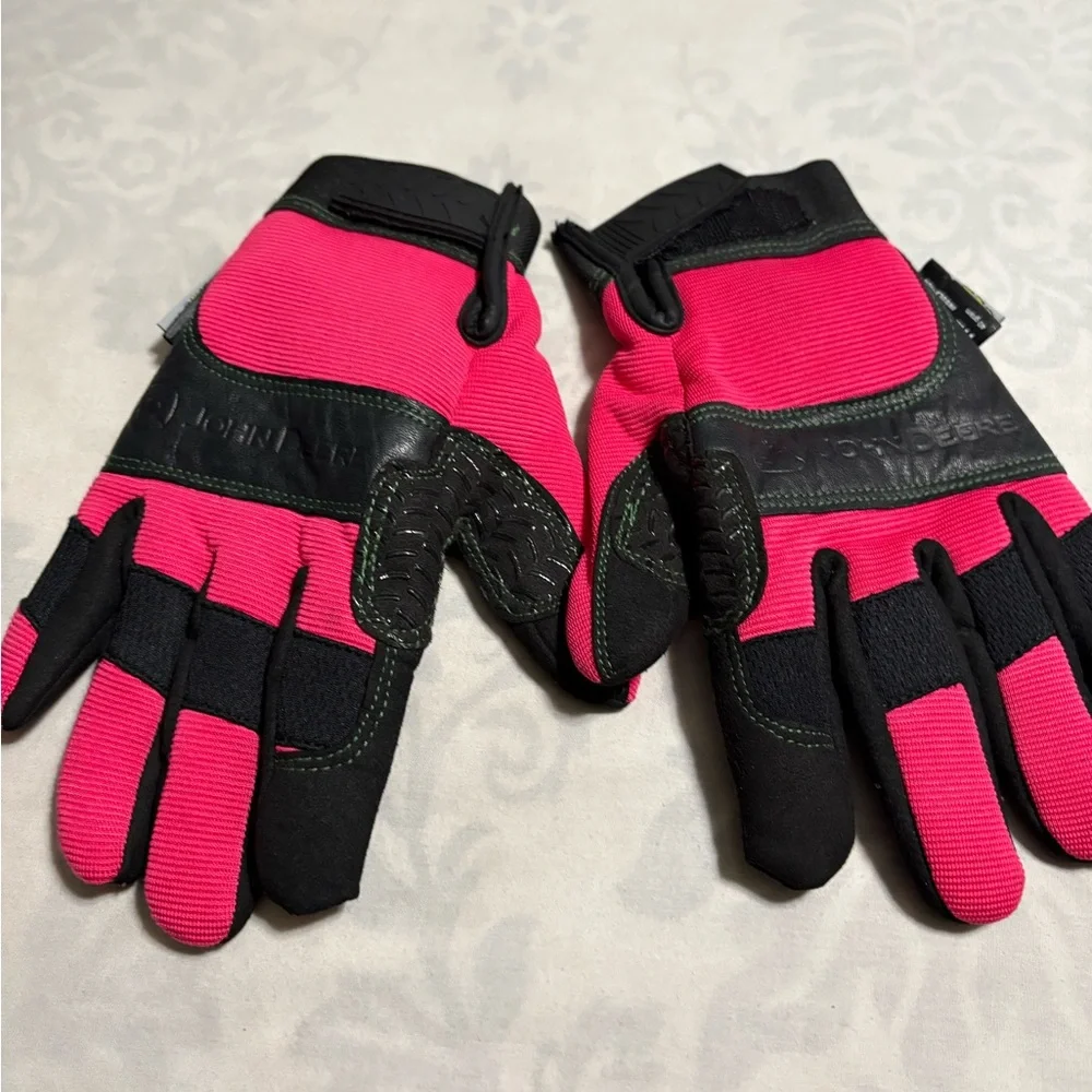 John Deere Pink and Black Gloves